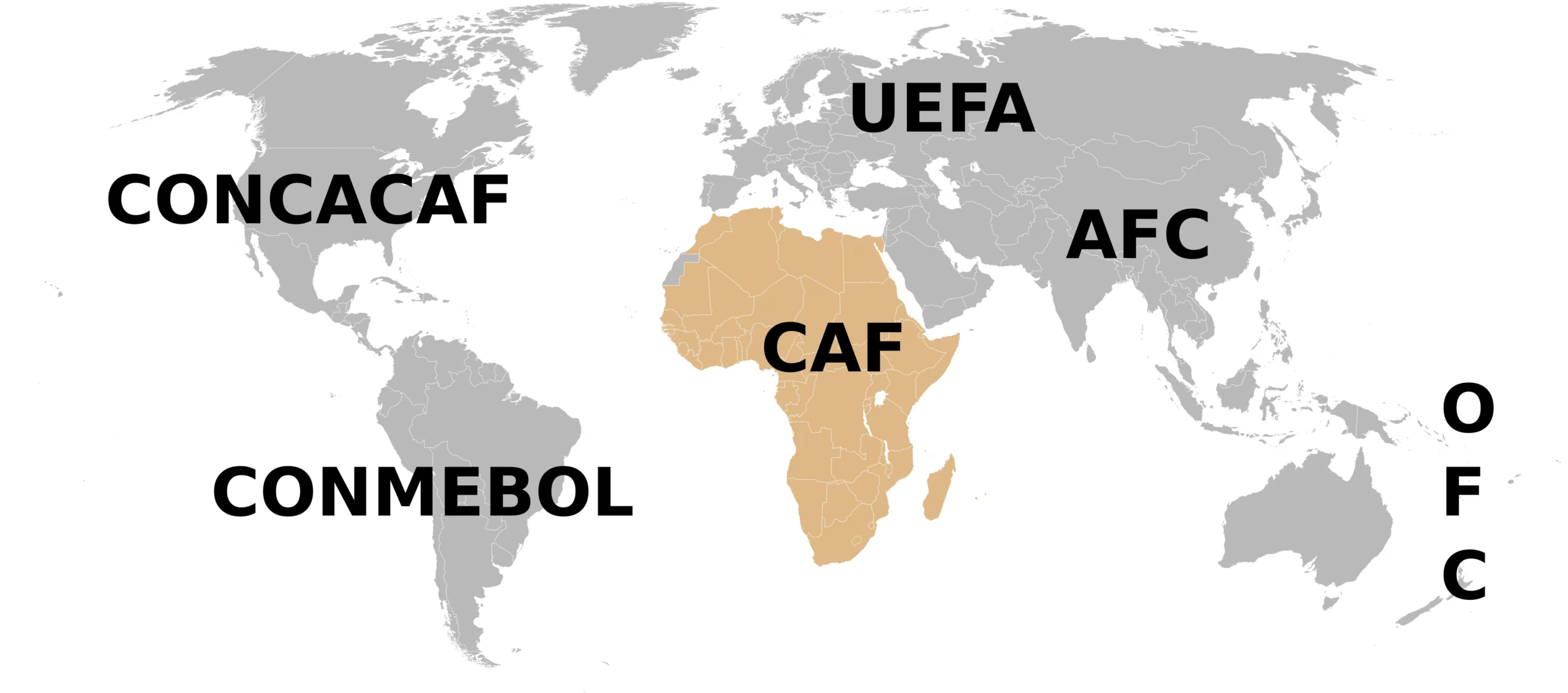 CAF member associations map - African national teams in World Cup 2026 qualifiers